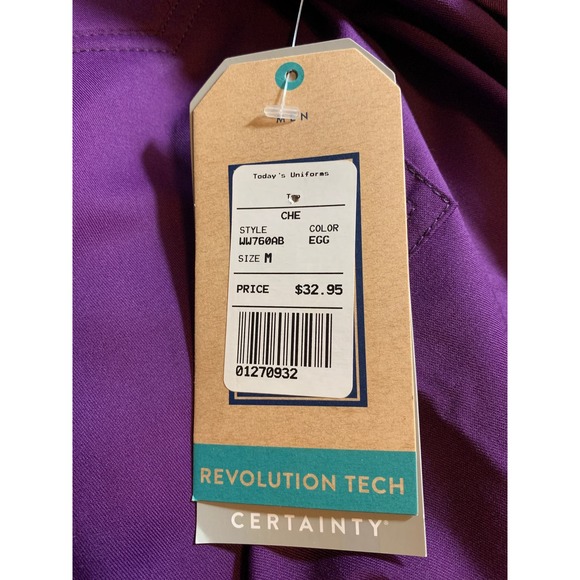 Cherokee Workwear Revolution Tech Men's V-Neck Scrub Top Size Medium WW760AB - Picture 10 of 13